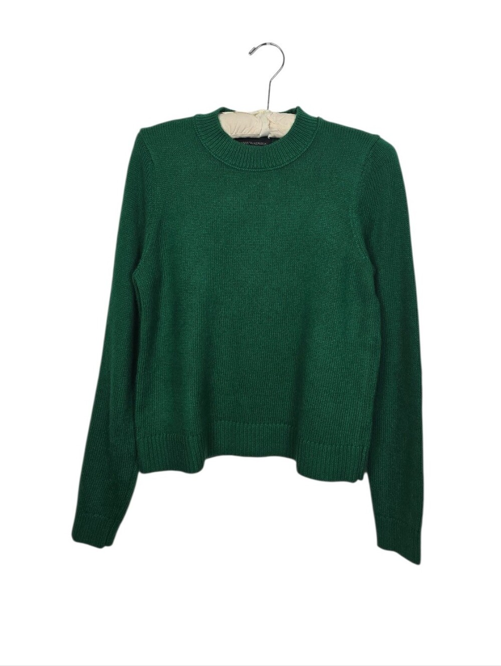 Banana Republic Cotton Blend Crewneck Holiday Green Pullover Sweater Small
